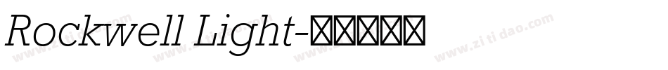 Rockwell Light字体转换
